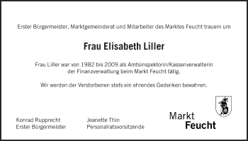 Traueranzeige von Elisabeth Liller von Der Bote