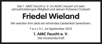 Traueranzeige von Friedel Wieland von Der Bote