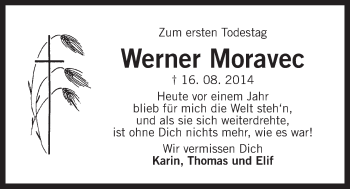 Traueranzeige von Werner Moravec von Der Bote