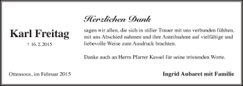 Traueranzeige von Karl Freitag von Pegnitz-Zeitung