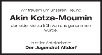 Traueranzeige von Akin Kotza-Moumin von Der Bote