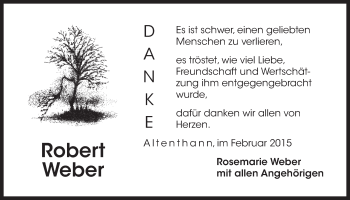 Traueranzeige von Robert Weber von Der Bote