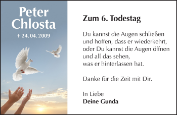 Traueranzeige von Peter Chlosta von Pegnitz-Zeitung