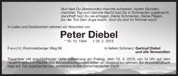 Traueranzeige von Peter Diebel von Der Bote