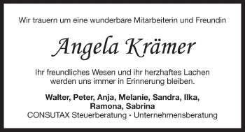 Traueranzeige von Angela Krämer von Der Bote