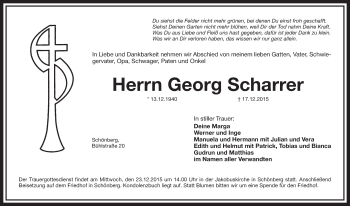 Traueranzeige von Georg Scharrer von Pegnitz-Zeitung