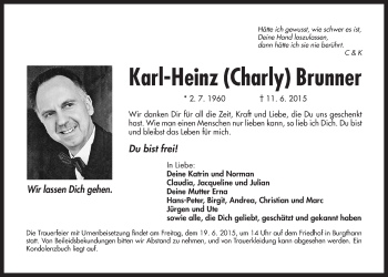 Traueranzeige von Karl-Heinz Brunner von Der Bote