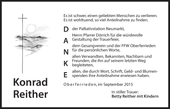 Traueranzeige von Konrad Reither von Der Bote