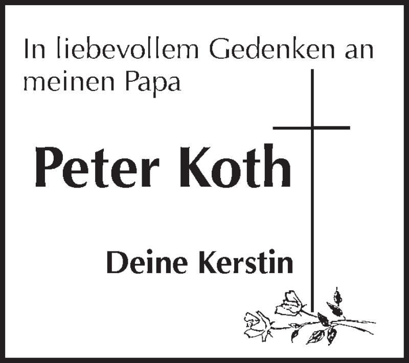  Traueranzeige für Peter Koth vom 27.06.2015 aus Pegnitz-Zeitung