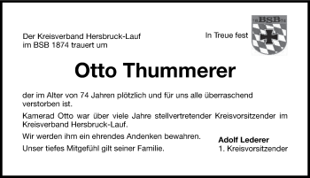 Traueranzeige von Otto Thummerer von N-Land