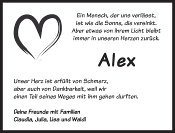 Traueranzeige von Alexander Graf von Pegnitz-Zeitung