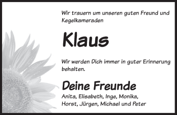 Traueranzeige von Klaus  von Pegnitz-Zeitung