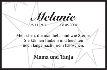 Traueranzeige von Melanie  von Pegnitz-Zeitung