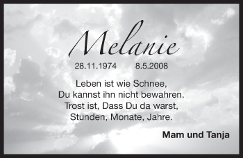 Traueranzeige von Melanie  von Pegnitz-Zeitung