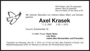 Traueranzeige von Axel Krasek von Der Bote