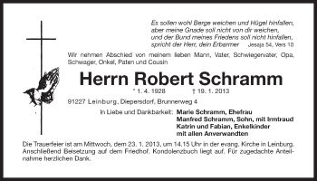 Traueranzeige von Konrad Schramm von Der Bote