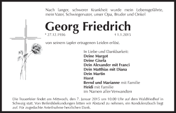 Traueranzeige von Georg Friedrich von Pegnitz-Zeitung