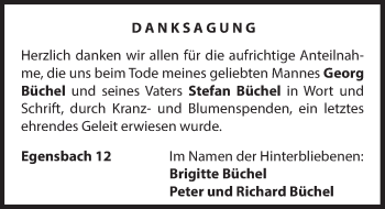 Traueranzeige von Georg Büchel von Hersbrucker Zeitung