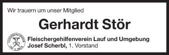 Traueranzeige von Gerhardt Stör von Pegnitz-Zeitung