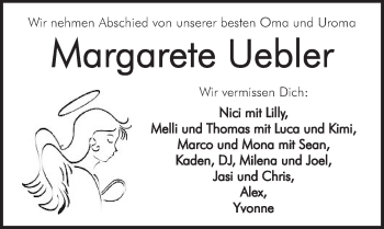 Traueranzeige von Margarete Uebler von Hersbrucker Zeitung