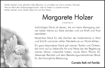 Traueranzeige von Margarete Holzer von Hersbrucker Zeitung