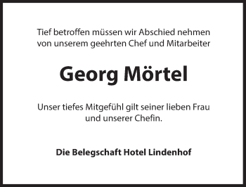 Traueranzeige von Georg Mörtel von Hersbrucker Zeitung
