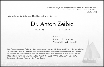 Traueranzeige von Anton Zeibig von Pegnitz-Zeitung
