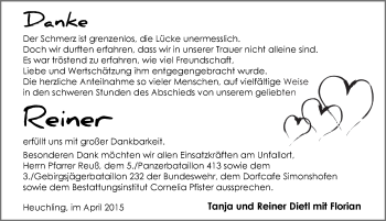 Traueranzeige von Reiner  von Pegnitz-Zeitung