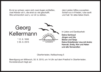 Traueranzeige von Georg Kellermann von Der Bote
