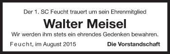 Traueranzeige von Walter Meisel von Der Bote
