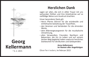 Traueranzeige von Georg Kellermann von Der Bote