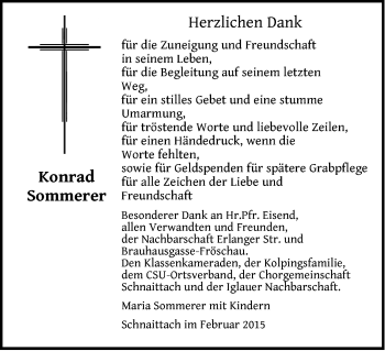 Traueranzeige von Konrad Sommerer von Pegnitz-Zeitung