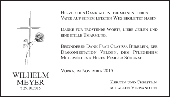 Traueranzeige von Wilhelm Meyer von Hersbrucker Zeitung