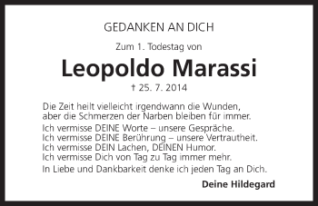 Traueranzeige von Leopoldo Marassi von Der Bote