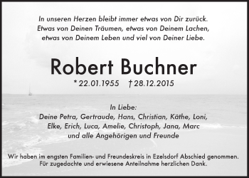 Traueranzeige von Robert Buchner von Der Bote