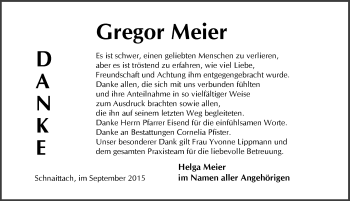 Traueranzeige von Gregor Meier von Pegnitz-Zeitung