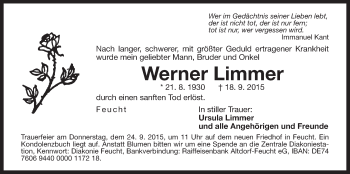 Traueranzeige von Werner Limmer von Der Bote