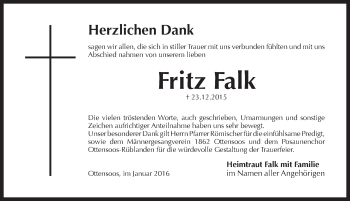 Traueranzeige von Fritz Falk von Pegnitz-Zeitung