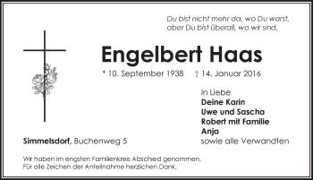 Traueranzeige von Engelbert Haas von Pegnitz-Zeitung