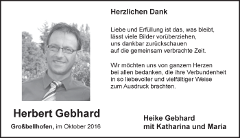 Traueranzeige von Herbert Gebhard von Pegnitz-Zeitung