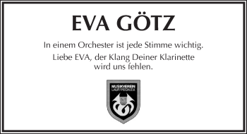 Traueranzeige von Eva Götz von Pegnitz-Zeitung