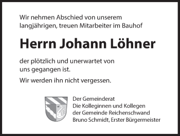 Traueranzeige von Hans Löhner von Hersbrucker Zeitung