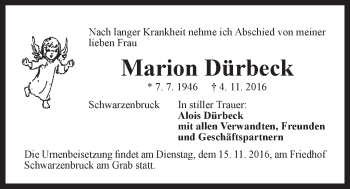 Traueranzeige von Marion Dürbeck von N-Land