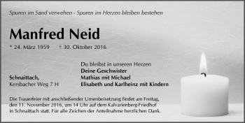 Traueranzeige von Manfred Neid von Pegnitz-Zeitung