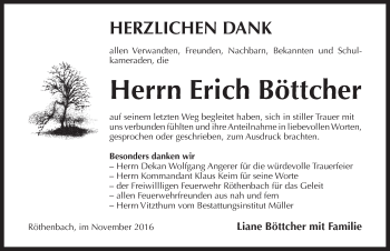 Traueranzeige von Erich Boettcher von N-Land