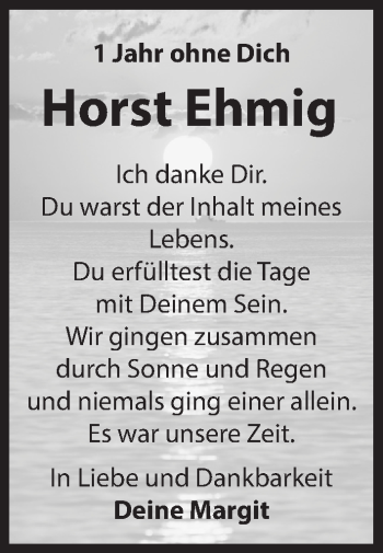 Traueranzeige von Horst Ehmig von Hersbrucker Zeitung