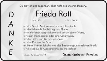 Traueranzeige von Frieda Rott von Hersbrucker Zeitung