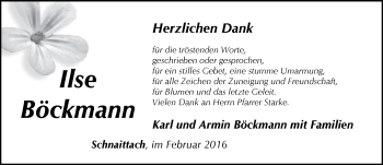 Traueranzeige von Ilse Böckmann von Pegnitz-Zeitung