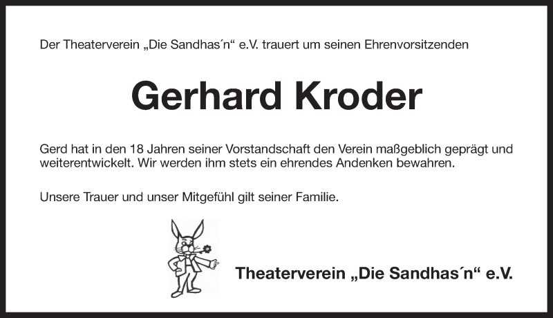  Traueranzeige für Gerhard Kroder vom 24.02.2016 aus Pegnitz-Zeitung