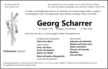 Traueranzeige von Georg Scharrer von Hersbrucker Zeitung